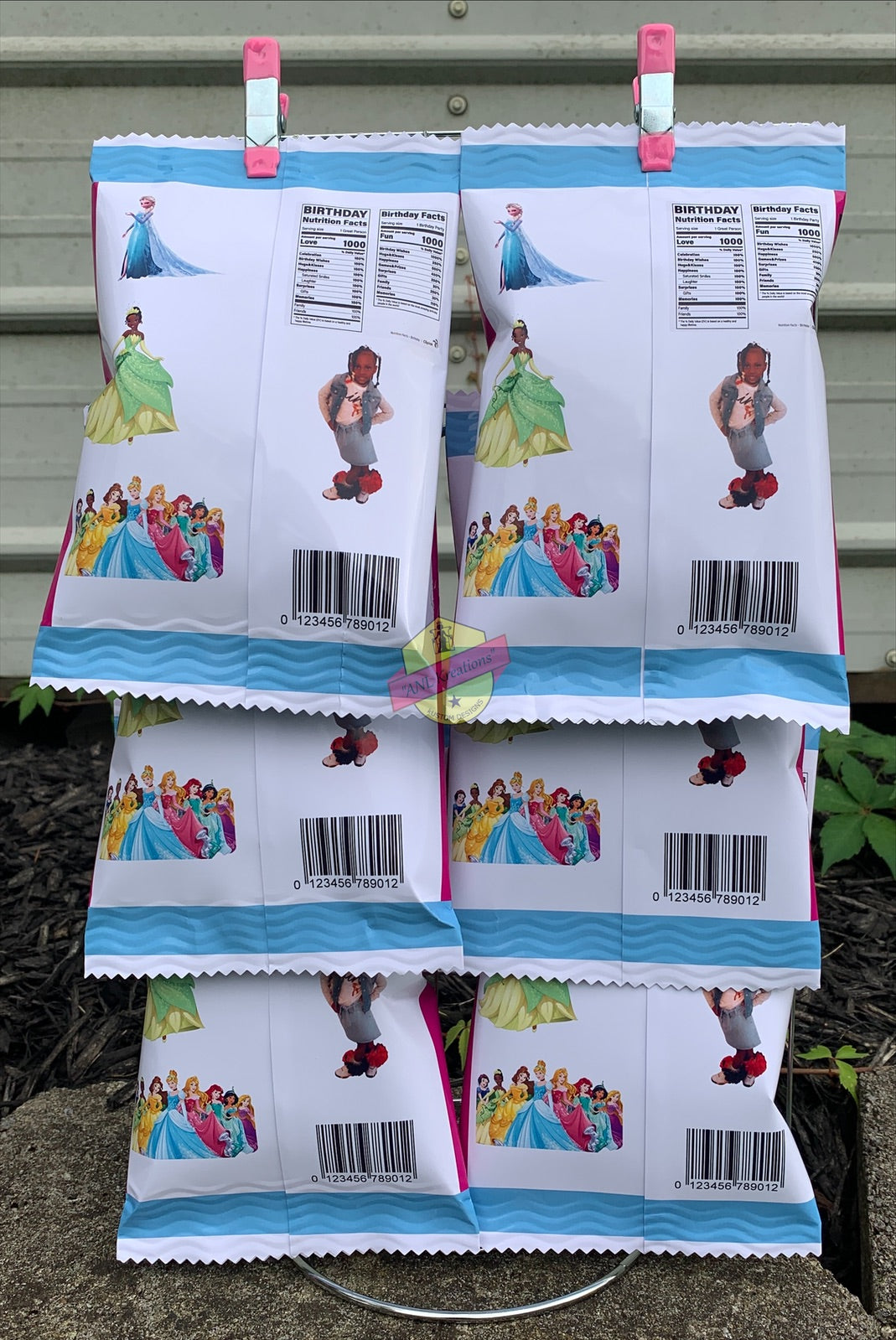 Custom Party Favors, Chip Bags, Treat Bags, Water Bottles, Candy Bars, Boxed Candies, Capri Suns, Kool Aid Jammers, Pringles, Foam Cups, Plastic Cups, Gabel Party Boxes, Clear Plastic Plates, Color/ Activity Books