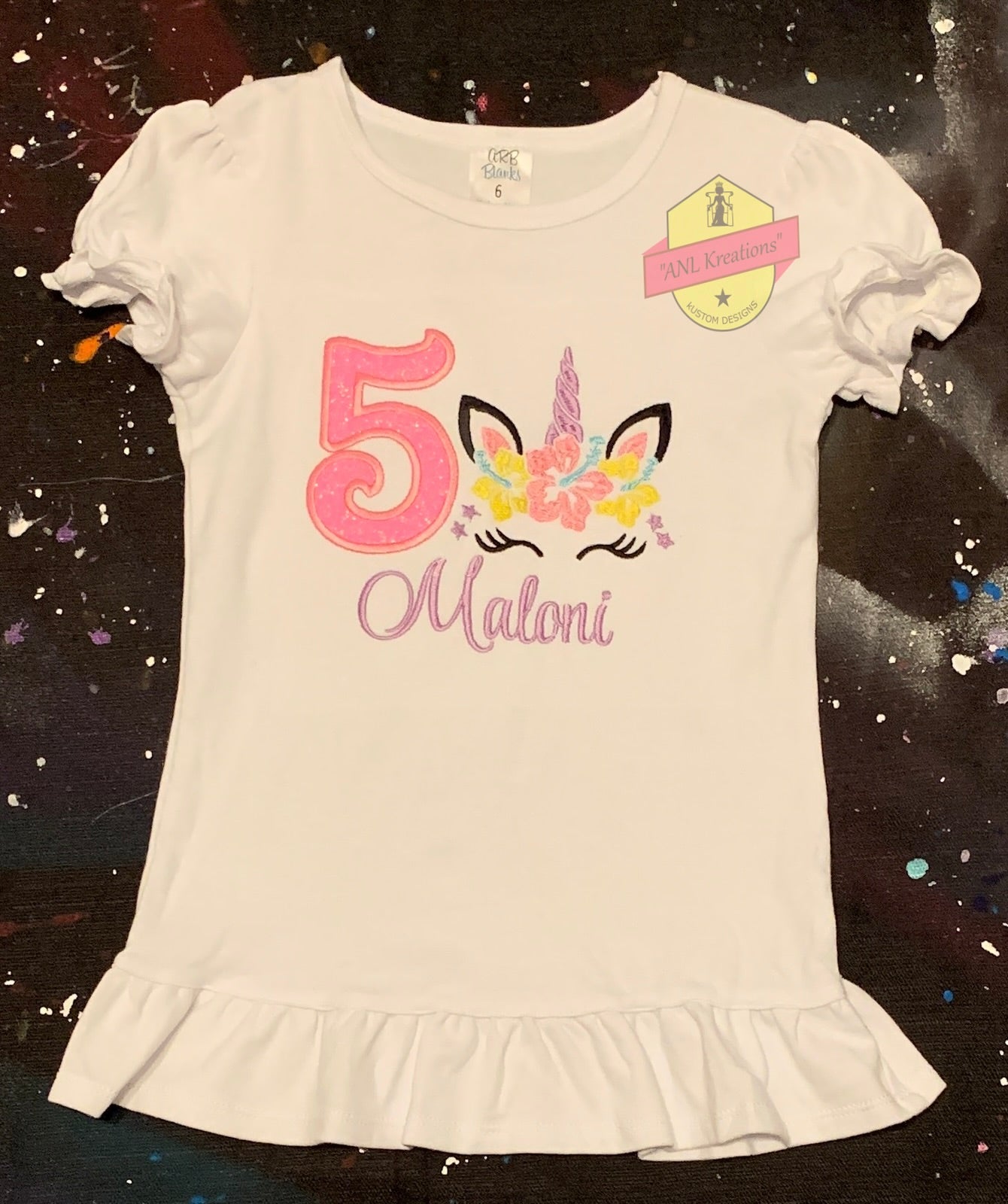 Custom Embroidered Unicorn Kids Shirt