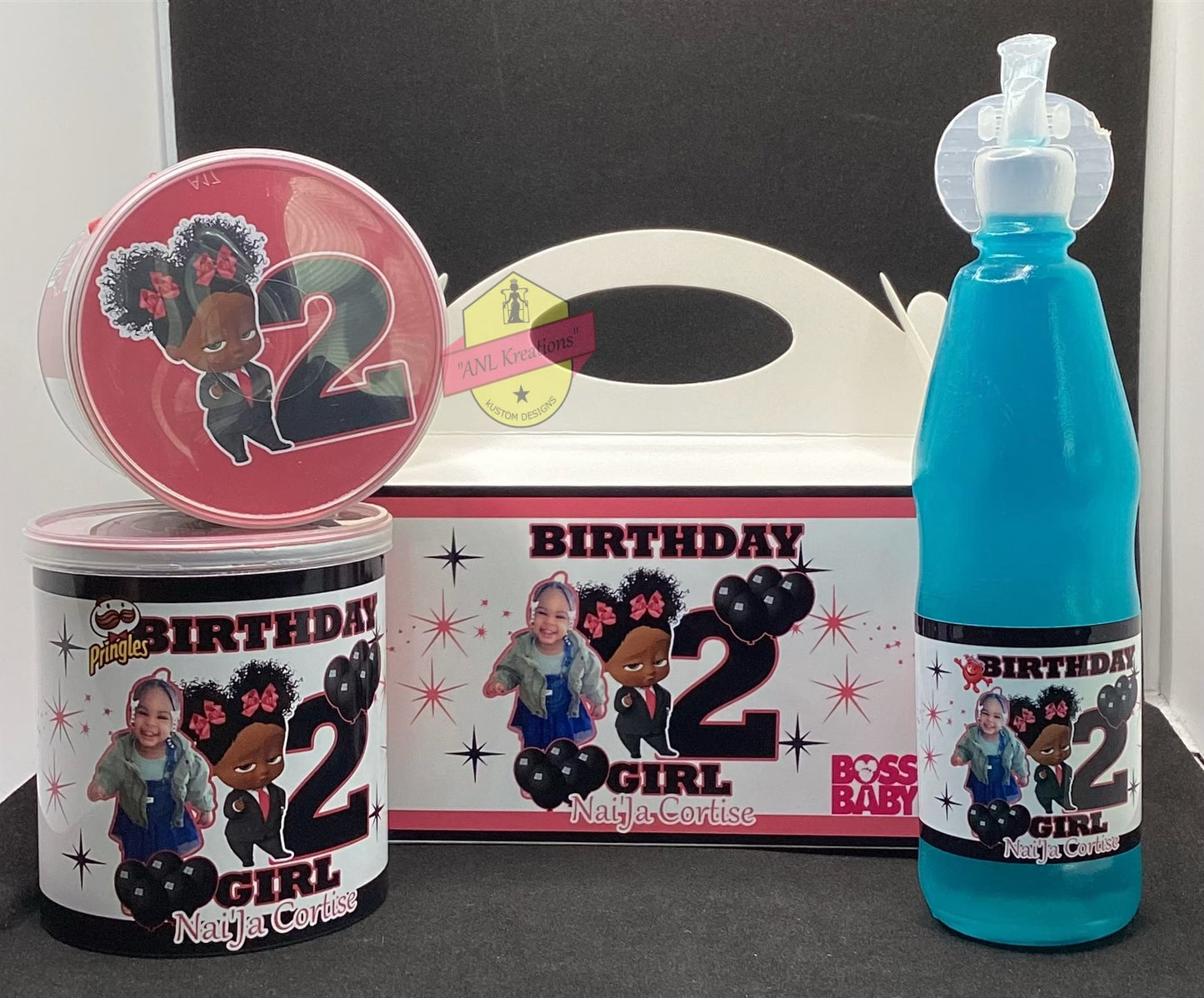 Custom Party Favors, Chip Bags, Treat Bags, Water Bottles, Candy Bars, Boxed Candies, Capri Suns, Kool Aid Jammers, Pringles, Foam Cups, Plastic Cups, Gabel Party Boxes, Clear Plastic Plates, Color/ Activity Books