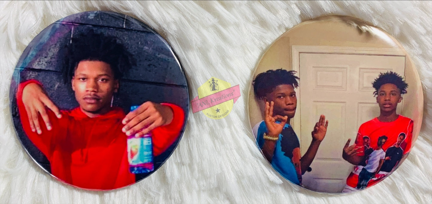 Custom Buttons, Personalized Photo Buttons, Picture Buttons, Picture Pins, Photo Pins