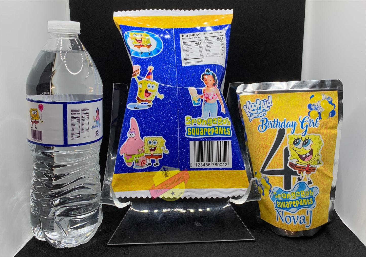 Custom Party Favors, Chip Bags, Treat Bags, Water Bottles, Candy Bars, Boxed Candies, Capri Suns, Kool Aid Jammers, Pringles, Foam Cups, Plastic Cups, Gabel Party Boxes, Clear Plastic Plates, Color/ Activity Books