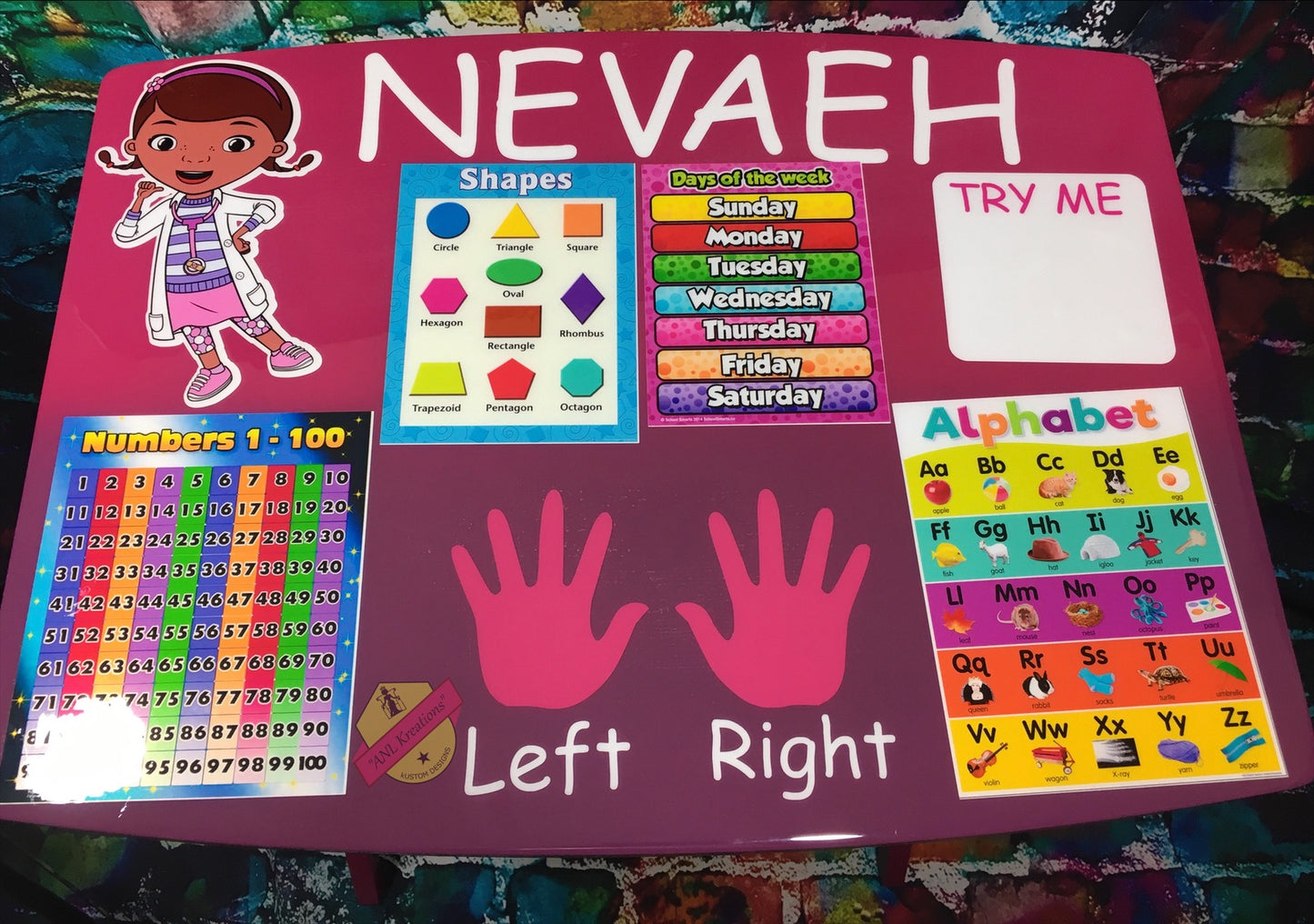 Kids Custom Character Learning Table