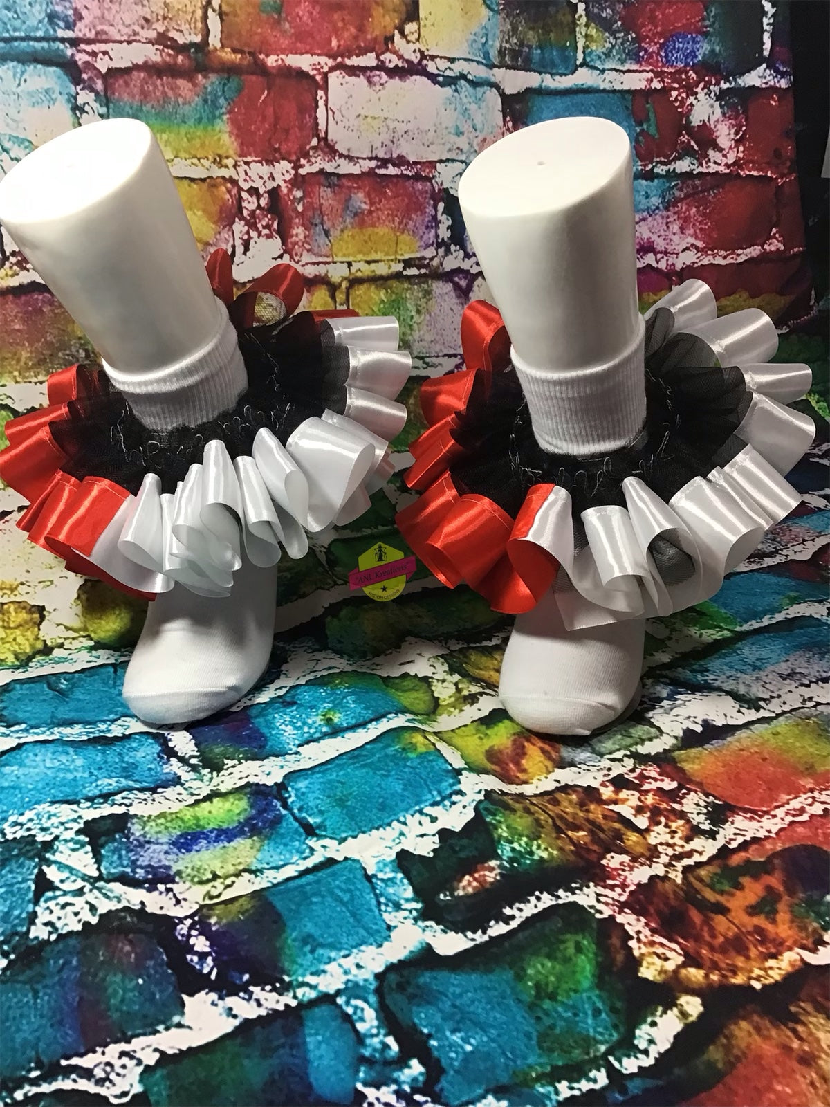 Custom Ruffle Socks, Custom Tu-Tu Sock, Ribbon Socks, Custom Anklets.