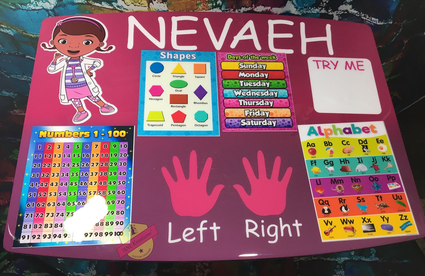 Kids Custom Character Learning Table