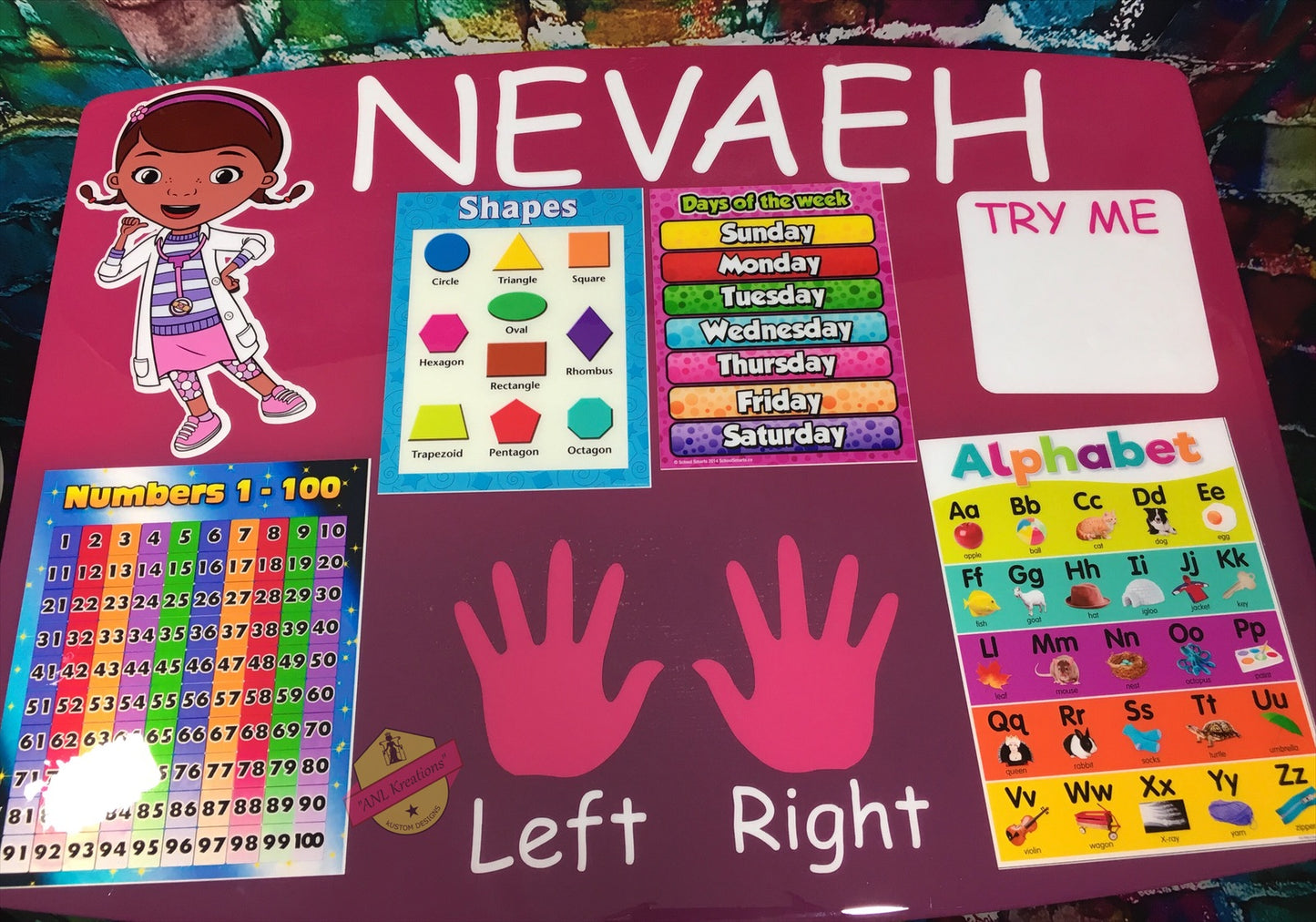 Kids Custom Character Learning Table