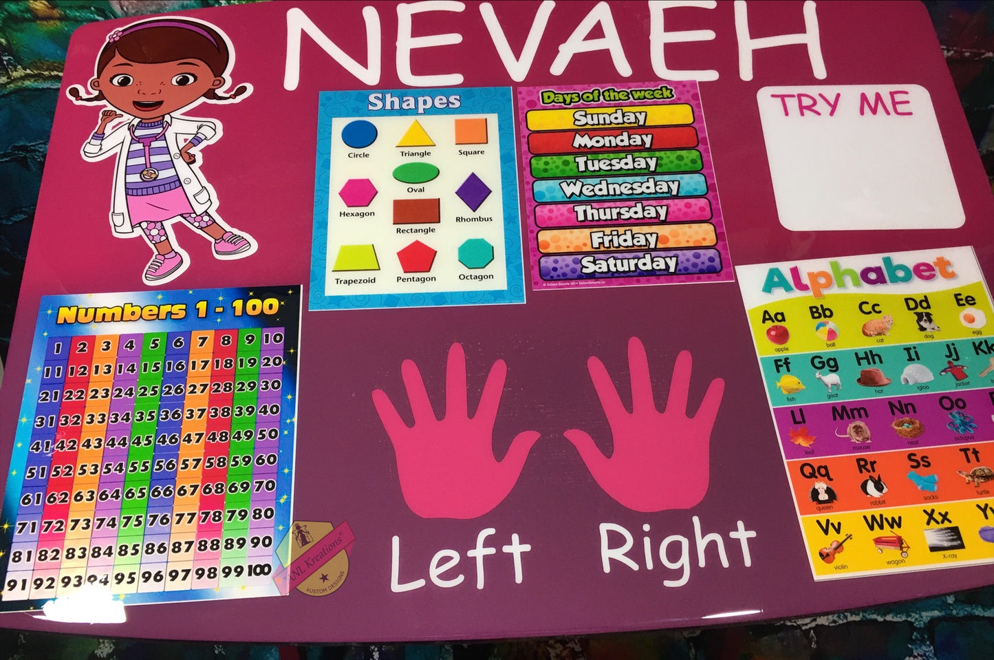 Kids Custom Character Learning Table