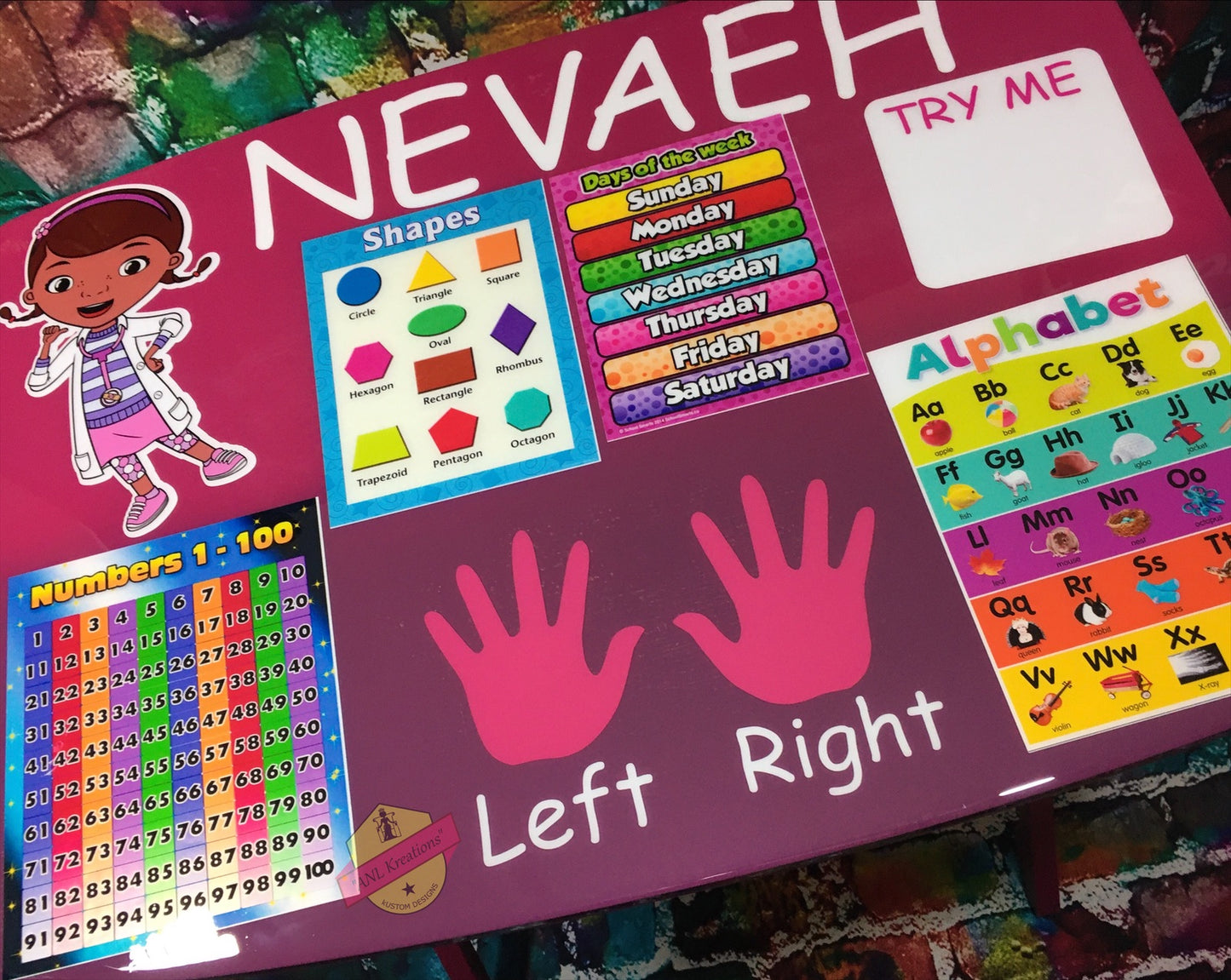 Kids Custom Character Learning Table