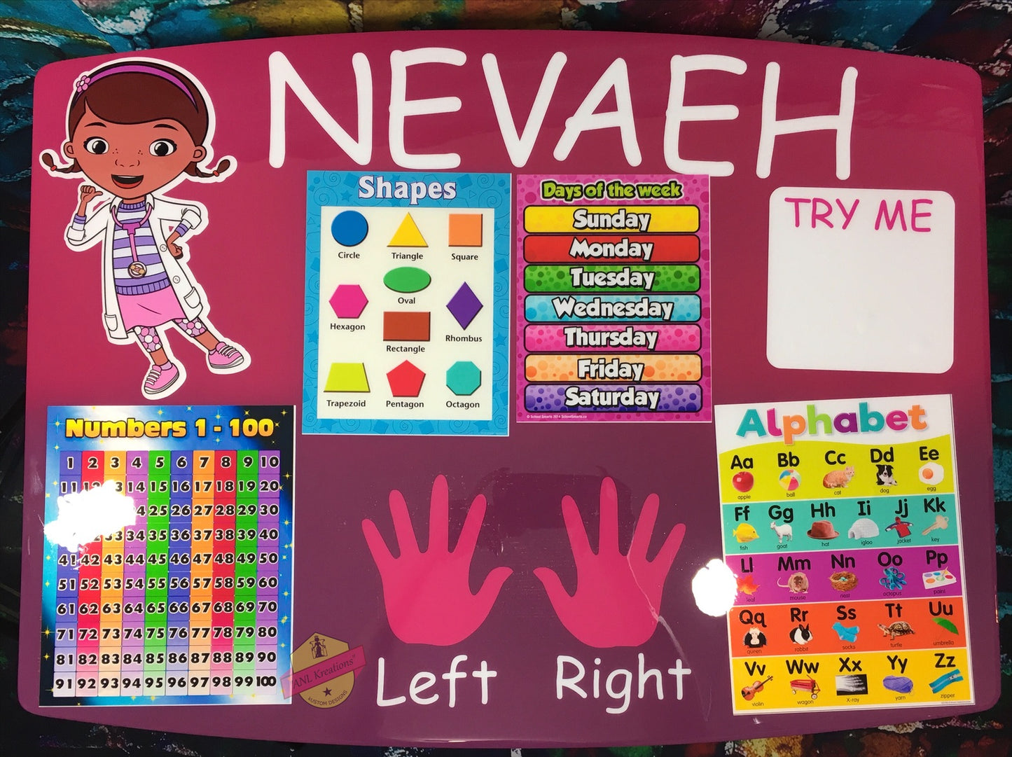 Kids Custom Character Learning Table