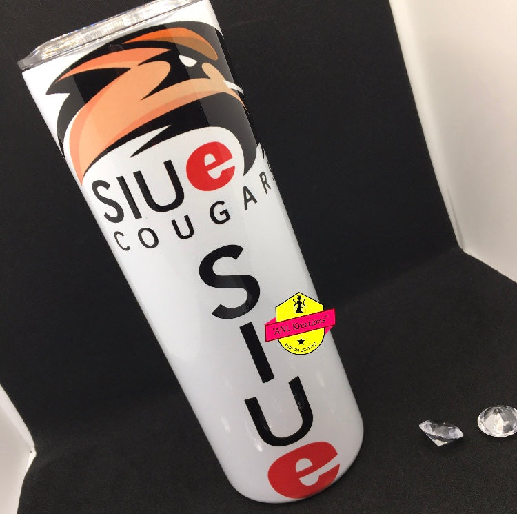 Customized 20oz College/School Skinny Stainless Steel Sublimated Tumbler