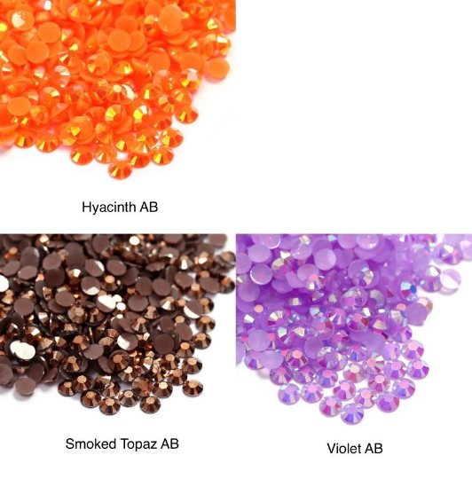 Flat Back Resin, Flat Back Jelly and Flat Back Transparent Jelly Rhinestones. 3mm/SS12 (ONLY) 3x4 (1oz) Bags and 4x6 (2oz) Bags