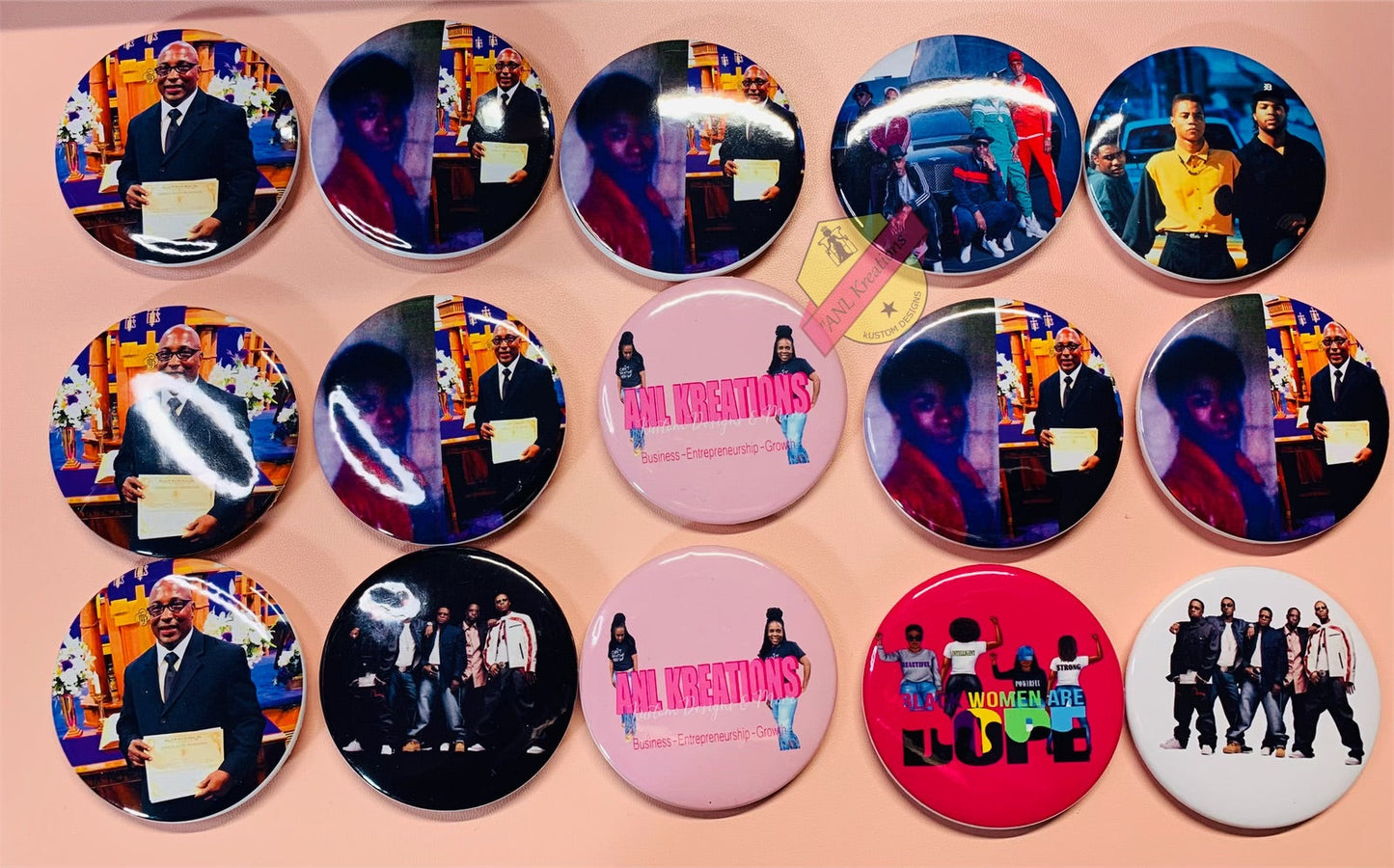 Custom Buttons, Personalized Photo Buttons, Picture Buttons, Picture Pins, Photo Pins