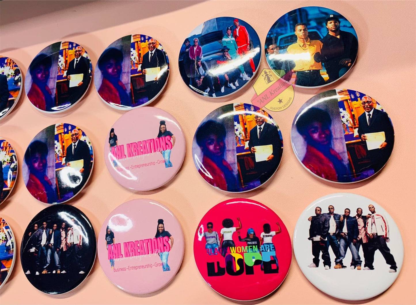 Custom Buttons, Personalized Photo Buttons, Picture Buttons, Picture Pins, Photo Pins