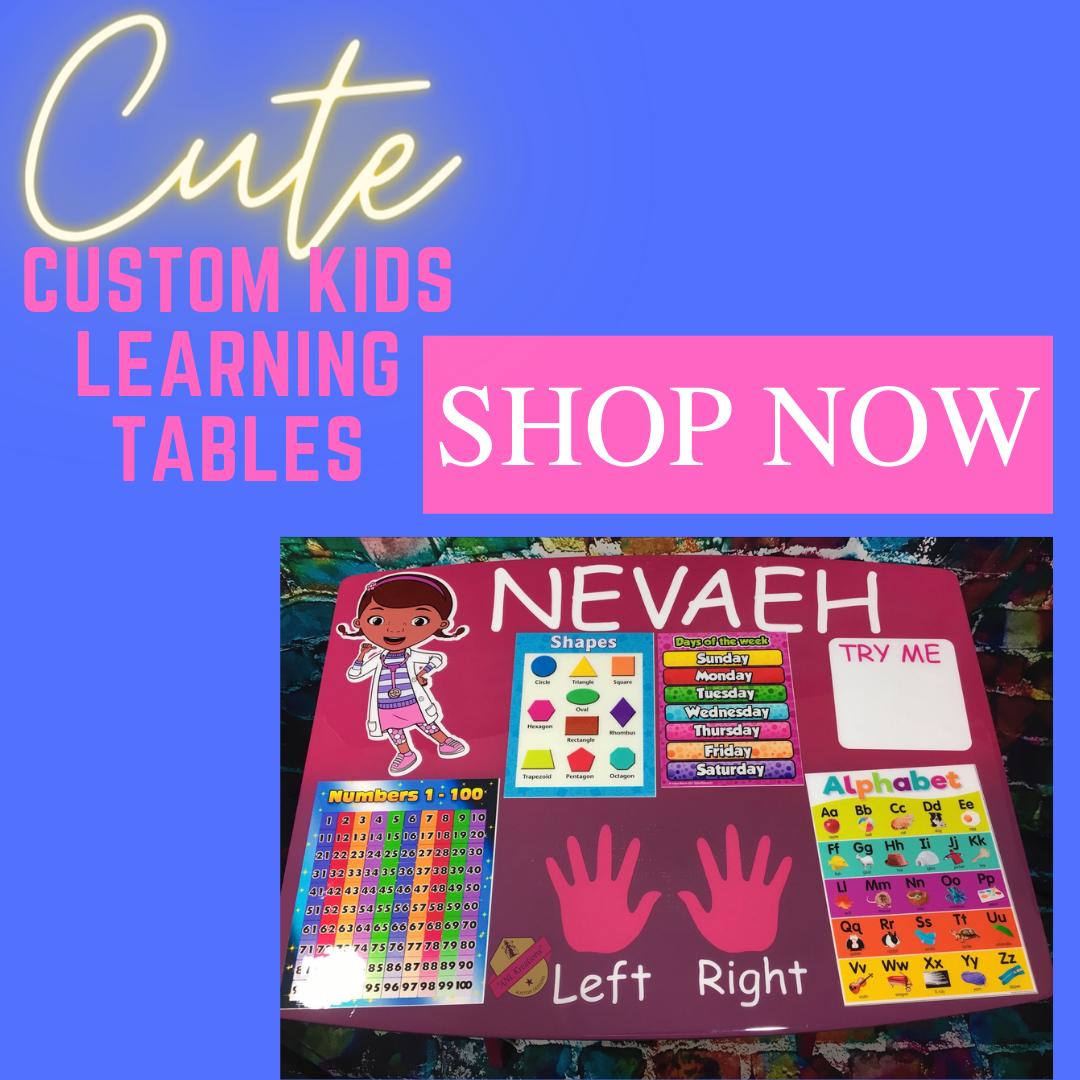 Custom Kids Character Learning Tables