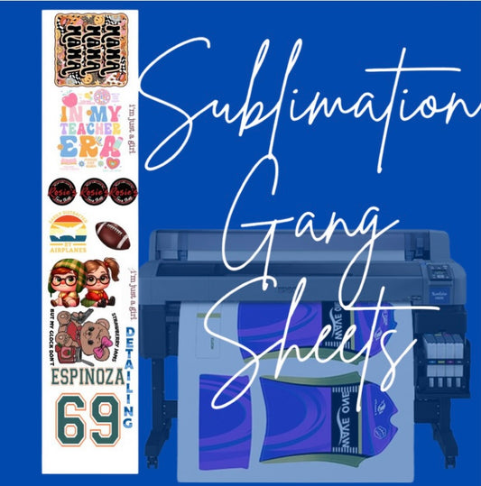 Print on demand Sublimation Gang Sheet 24inch x 36inches and 44inch x 36 inches