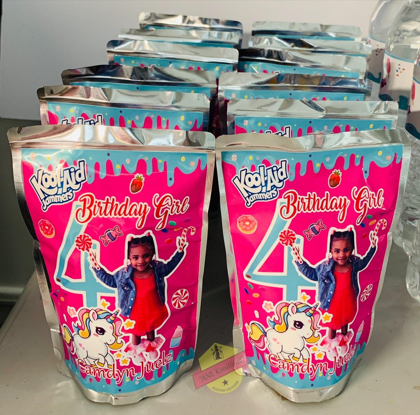 Custom Party Favors, Chip Bags, Treat Bags, Water Bottles, Candy Bars, Capri Suns, Kool Aid Jammers, Pringles, Foam Cups, Plastic Cups, Gabel Party Boxes, Clear Plastic Plates, Color/ Activity Books