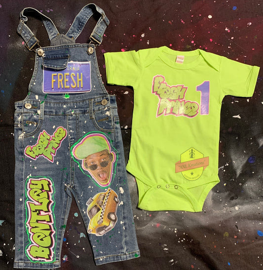 Kids Custom Personalized Character Denim Jumper Dress or Denim Overall Pants