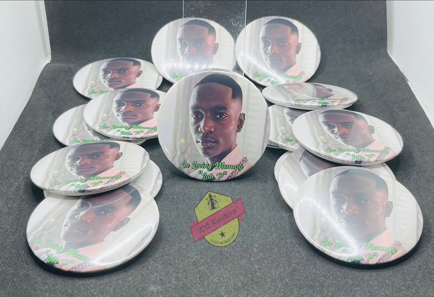 Custom Buttons, Personalized Photo Buttons, Picture Buttons, Picture Pins, Photo Pins, Memorial Buttons