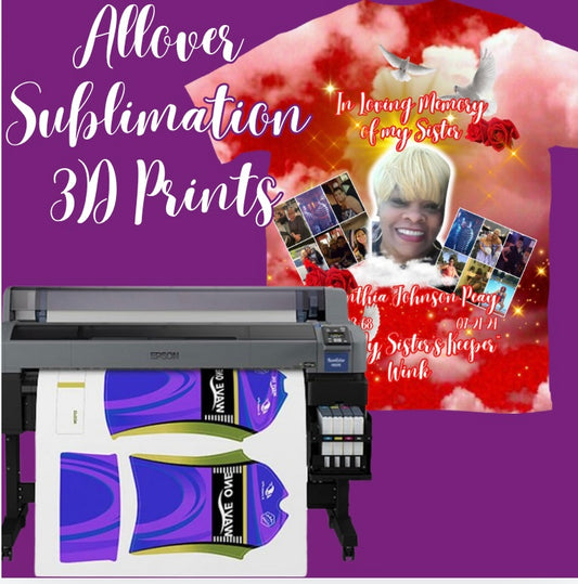 Print on demand Allover Sublimation 3D Sublimation Prints