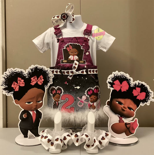 Kids Custom Personalized Character Denim Jumper Dress or Denim Overall Pants