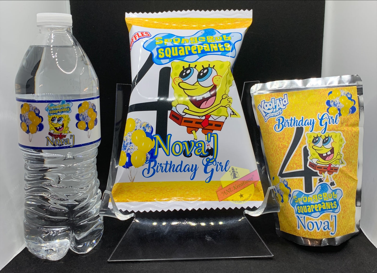 Custom Party Favors, Chip Bags, Treat Bags, Water Bottles, Candy Bars, Capri Suns, Kool Aid Jammers, Pringles, Foam Cups, Plastic Cups, Gabel Party Boxes, Clear Plastic Plates, Color/ Activity Books