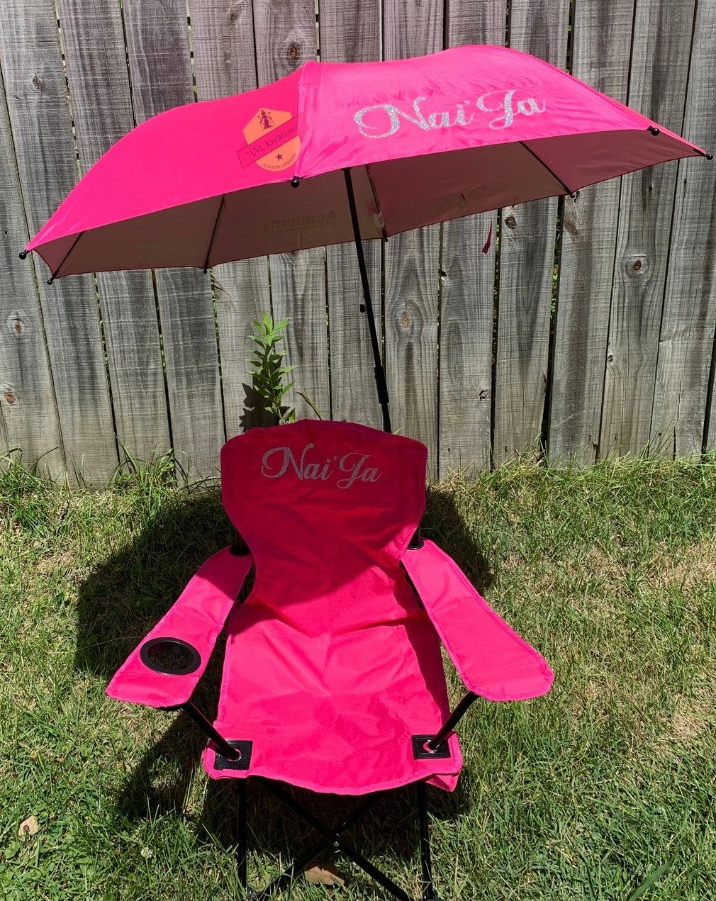 Customize Beach/Camping Folding Chair with Umbrella Set