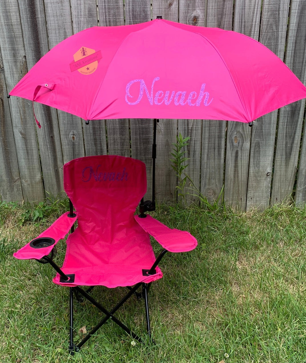 Customize Beach/Camping Folding Chair with Umbrella Set