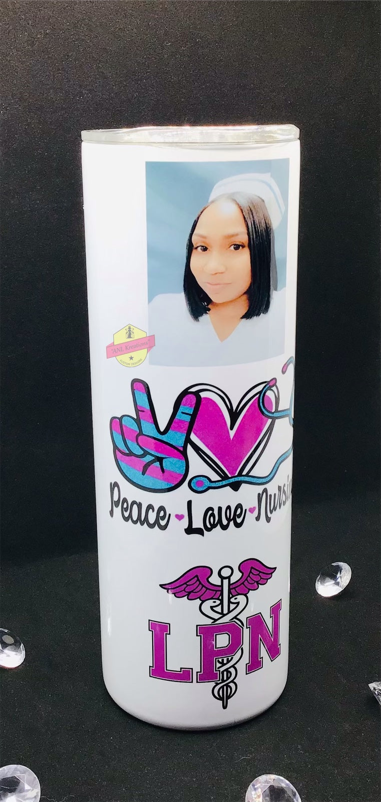 Customized 20oz Nursing/LPN Skinny Stainless Steel Sublimated Tumbler