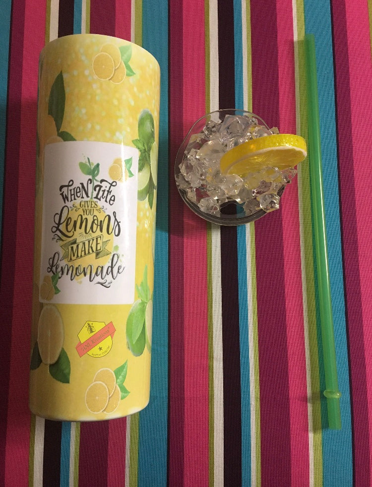 Whimsical: When life gives you lemons Ice Topper Tumbler Tutorial