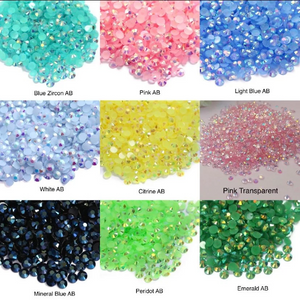 Flat Back Resin, Flat Back Jelly and Flat Back Transparent Jelly Rhinestones. 5mm/SS20 (ONLY) 3x4 (1oz) Bags and 4x6 (2oz) Bags